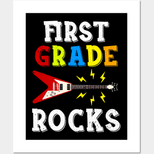 First Grade Rocks Teacher Student Kid Back To School Posters and Art